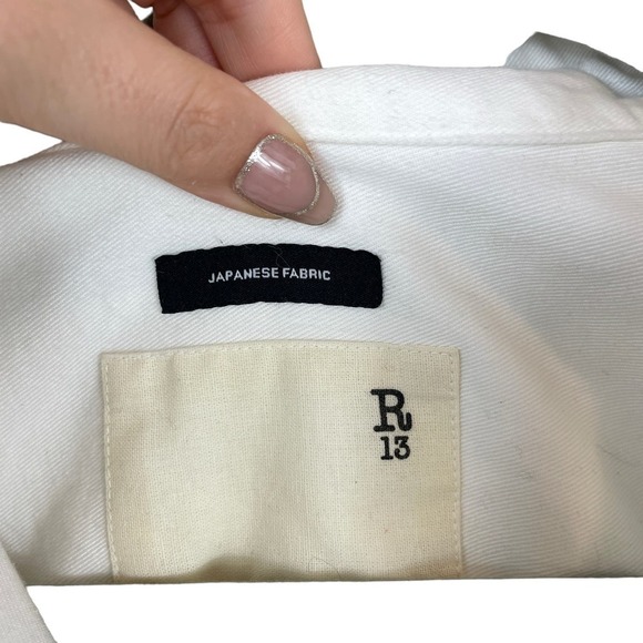 NWT R13 Oversized Oxford Button Up Belted Shirtdress White Size Medium - Picture 4 of 11